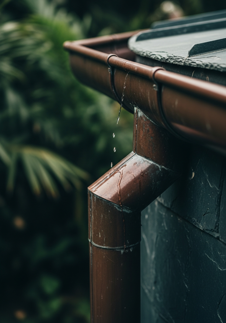 Detalle de captación — agua de lluvia